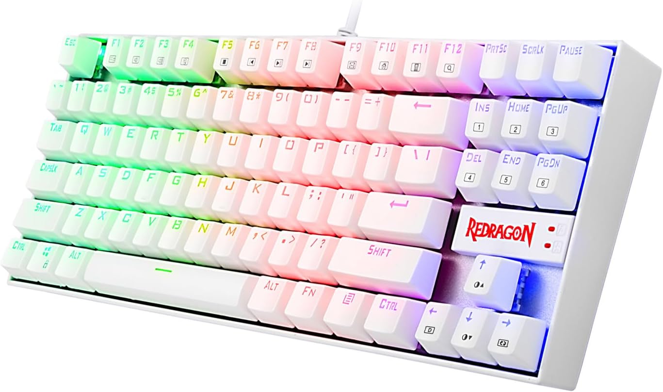 REDRAGON KURAMA - TECLADO GAMING, RGB, USB, ESP, BLANCO