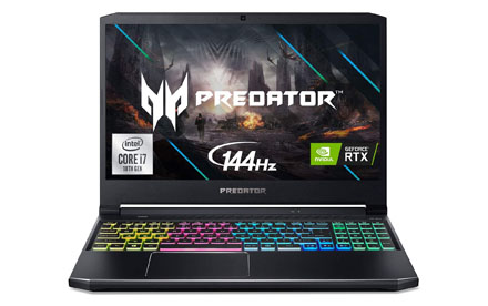 Laptop Acer Predator Helios 300, Intel i7-10750H, NVIDIA GeForce RTX 2060 6GB, 16GB Dual-Channel DDR4, 512GB NVMe SSD, WiFi 6, teclado RGB, PH315-53-72XD