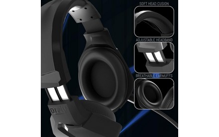 Orzly Gaming Headset for PC and Gaming Consoles PS5, PS4, Xbox Series X | S, Xbox ONE, Nintendo Switch & Google Stadia Stereo Sound with Noise Cancelling mic - Hornet RXH-20 Abyss Edition