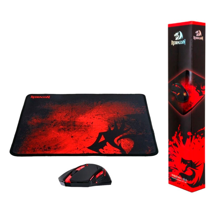 REDRAGON M601WL-BA - MOUSE Y MOUSEPAD GAMING, NEGRO