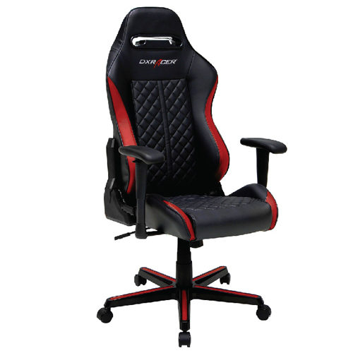 DXRacer D-Series DH73/NR - Silla para Gamer Ajustable, Soporte Cuello/Lumbar, Inclinación 135°, Ruedas Silenciosas, Negro/Rojo