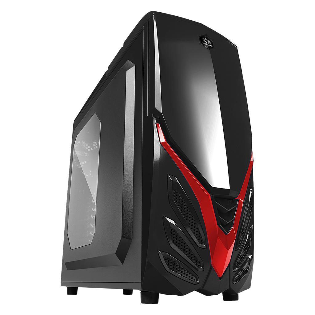 Raidmax Viper II - ATX, Ventana lateral, Abanico de 120mm, 2x USB, Audio & Sonido Frontal, Negro/Rojo