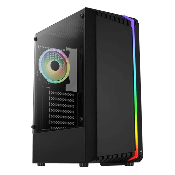 CHASIS AEROCOOL BIONIC-G-WT- V2/ RGB FAN X1 - USB3.0 X 2- GLASS EDITON -WHITE