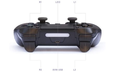 Control compatible con PS4, mando inalámbrico Gamepad Dual Shock Joystick para Playstation 4 con cable USB-PAWHITS