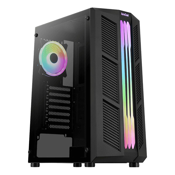 CHASIS AEROCOOL PRIME-G-BK-V2 / ARGB FAN X1 USB3.0 X2 GLASS EDITION -BLACK