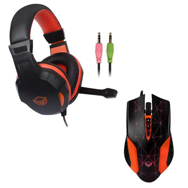 Meetion C500 Combo Gamer - Auriculares, Mouse, Teclado, Mouse Pad / Negro